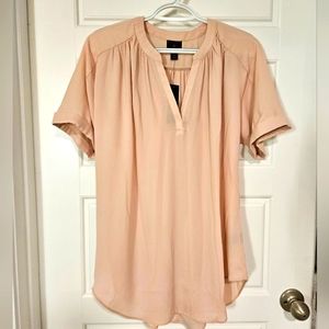 Rose Smoke Colored Short Sleeve Blouse